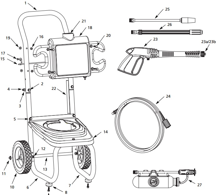 pw1755v5le parts list manual